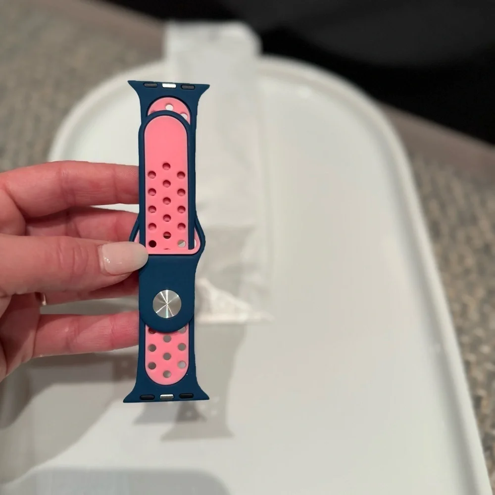 NWT- Apple Watch Sweat Proof Band Blue and Pink Watch S/M